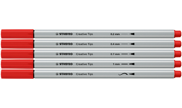 Multi-Tip Pen Set - STABILO Creative Tips - ARTY - Tin of 30 - CLASSIC - Assorted Colours