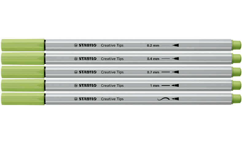 Multi-Tip Pen Set - STABILO Creative Tips - ARTY - Tin of 30 - PASTEL - Assorted Colours