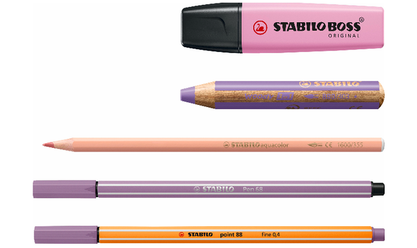 Pen Set - STABILO Creative Set - BOSS ORIGINAL Pastel, woody 3 in 1, STABILOaquacolor, Pen 68 & point 88 - ARTY - Pack of 50 - Assorted Colours