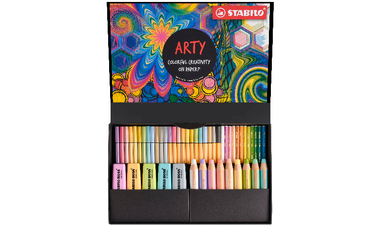 Pen Set - STABILO Creative Set - BOSS ORIGINAL Pastel, woody 3 in 1, STABILOaquacolor, Pen 68 & point 88 - ARTY - Pack of 50 - Assorted Colours