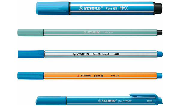 Pen Set - STABILO Creative Set - Pen 68 Max, Pen 68, Pen 68 brush, point 88, pointMax - ARTY - Pack of 55 - Assorted Colours