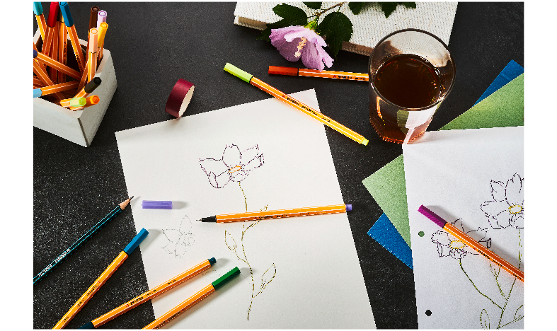 Pen Set - STABILO Creative Set - STABILO point 88, Pen 68 brush, STABILOaquacolor - ARTY - Tin of 36 - Assorted Colours