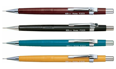 Pentel P200 Series Mechanical Pencil Assorted Set of 4