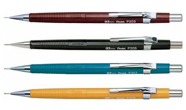 Pentel P200 Series Mechanical Pencil Assorted Set of 4