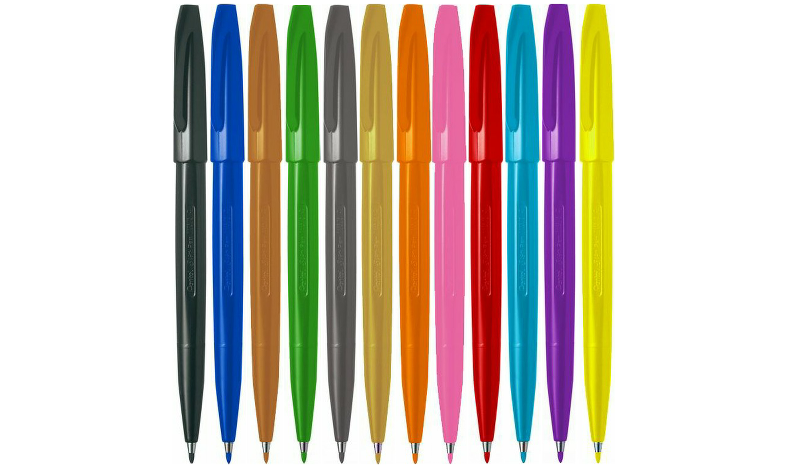 Pentel Sign Pen S520-B Lot de 12 stylos à pointe fibreuse Encre rouge Pentel Sign Pen S520-B Lot de 12 stylos à pointe fibreuse Encre rouge