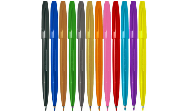 Pentel Sign Pen S520 Full Assorted Set of 12