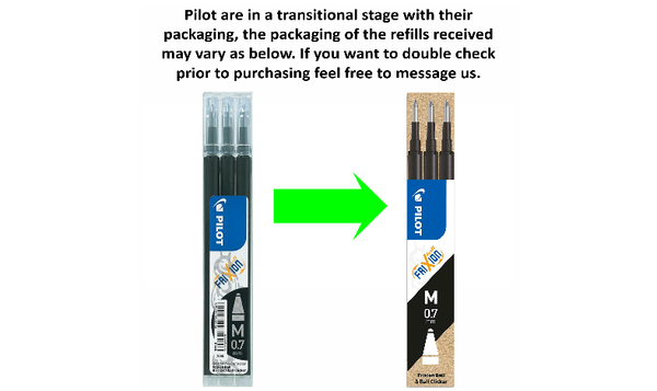 Pilot BLSFR7 FriXion Pen Refill Medium Pack of 3