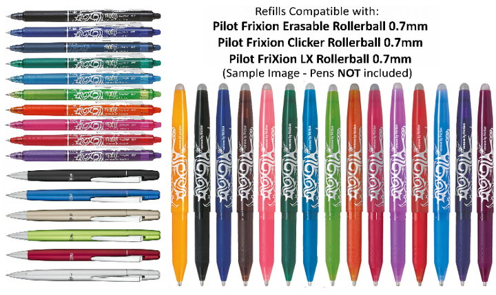 Pilot BLSFR7 FriXion Pen Refill Medium Pack of 3 Blue Blister