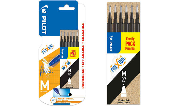 Pilot BLSFR7 FriXion Pen Refill Medium Pack of 6 Black Blister