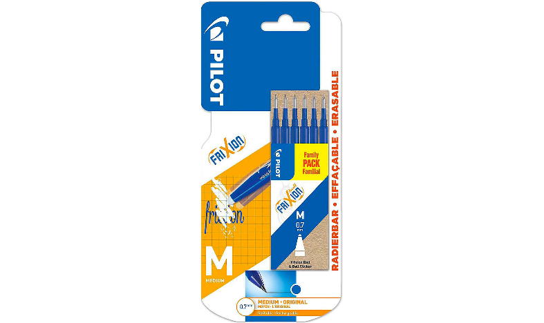 Pilot BLSFR7 FriXion Pen Refill Medium Pack of 6 Blue Blister
