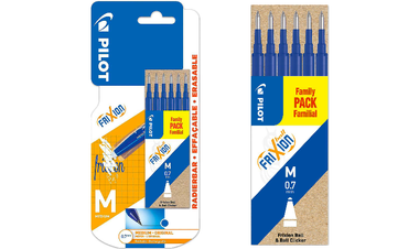 Pilot BLSFR7 FriXion Pen Refill Medium Pack of 6 Blue Blister
