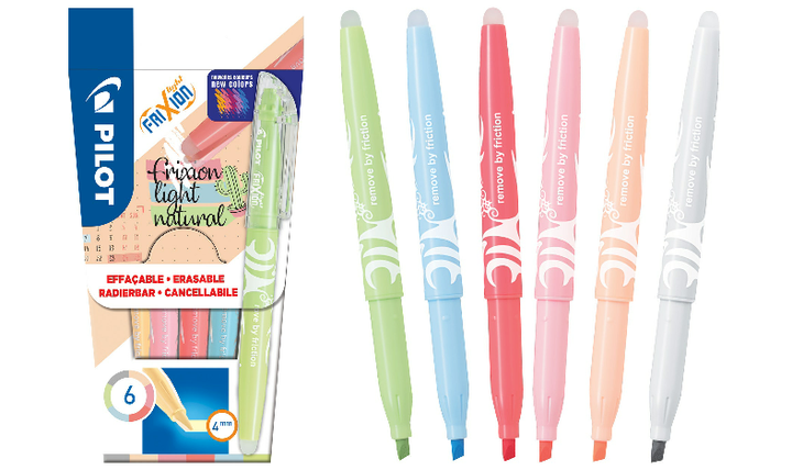 Pilot FriXion Light Natural Erasable Highlighter Wallet of 6