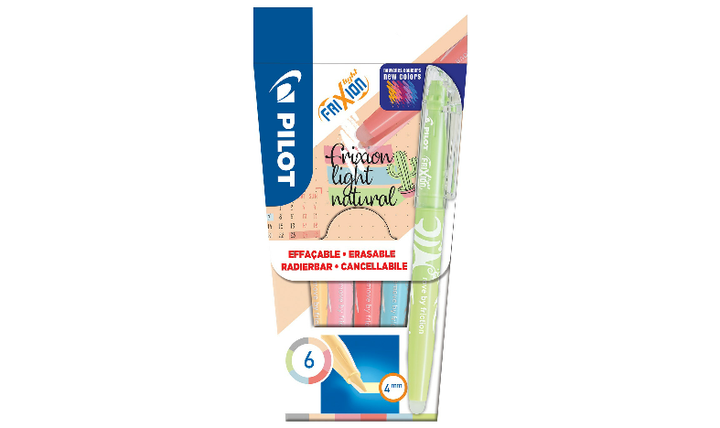 Pilot FriXion Light Natural Erasable Highlighter Wallet of 6