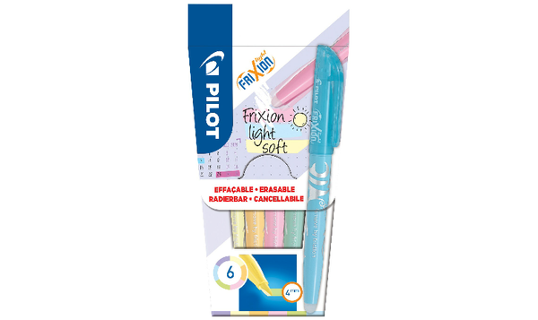 Pilot FriXion Light Soft Erasable Highlighter Wallet of 6