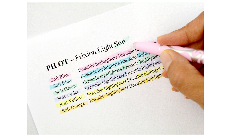 Pilot FriXion Light Soft Erasable Highlighter Wallet of 4 (Pastel Orange, Pastel Pink, Pastel Green, Pastel Blue)