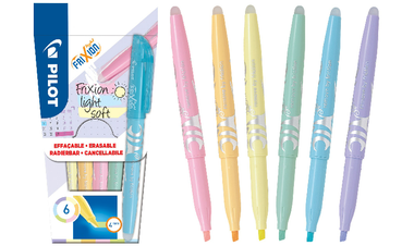 Pilot FriXion Light Soft Erasable Highlighter Wallet of 6