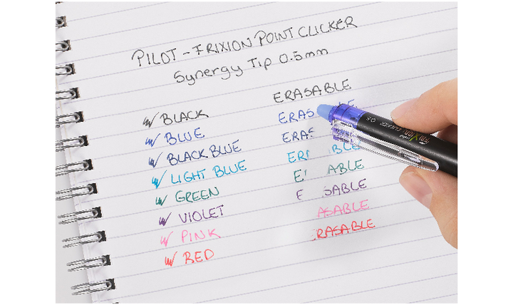 Pilot FriXion Point Clicker Erasable Rollerball Pen 05 Fine 4 Piece &