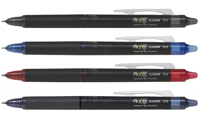 Pilot FriXion Point Clicker Erasable Rollerball Pen 05 Fine 4 Piece &