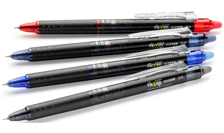 Pilot FriXion Point Clicker Erasable Rollerball Pen 05 Fine 4 Piece &