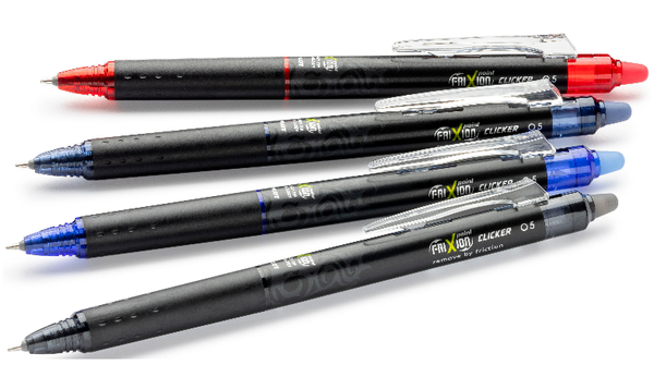 Pilot FriXion Point Clicker Erasable Rollerball Pen 05 Fine 4 Piece 'Set 2 Go'