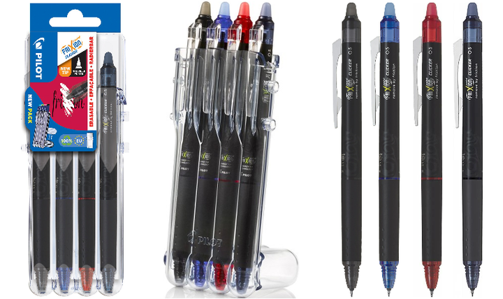 Pilot FriXion Point Clicker Erasable Rollerball Pen 05 Fine 4 Piece &
