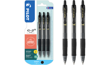 Pilot G-2 Plus BegreeN 0.7 Gel Ink Rollerball Pen Pack of 3 Black