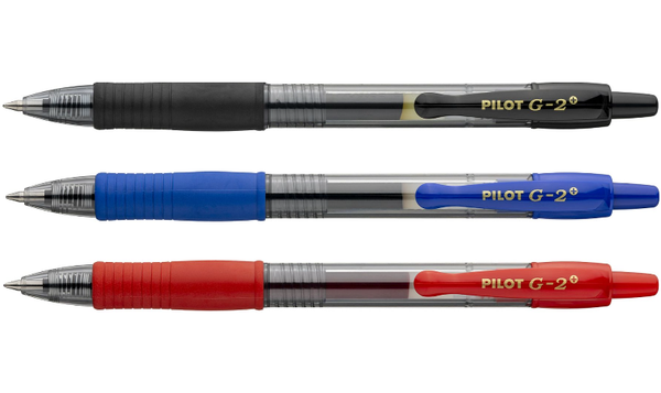 Pilot G-2 Plus BegreeN 0.7 Gel Ink Rollerball Pen Pack of 3 (Black, Blue, Red)