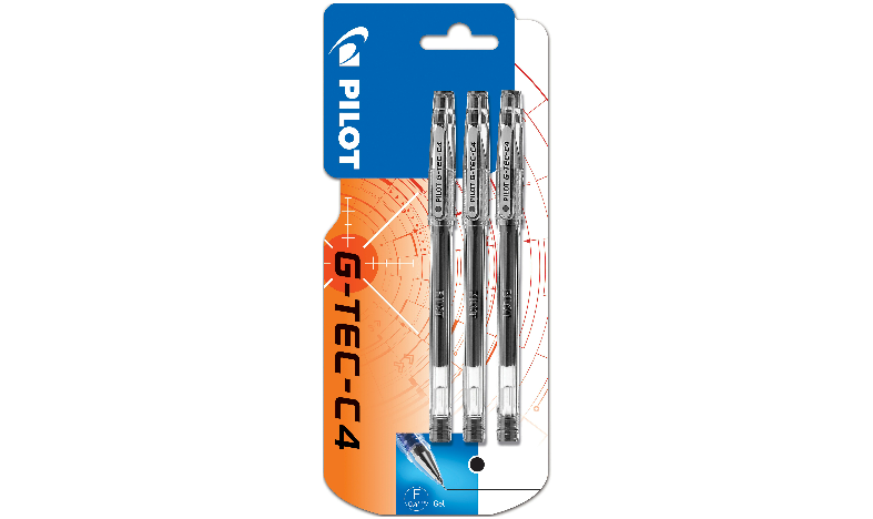 Pilot G-Tec-C4 Rollerball Pen BLGC4 Black Pack of 3