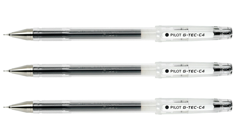 Pilot G-Tec-C4 Rollerball Pen BLGC4 Black Pack of 3