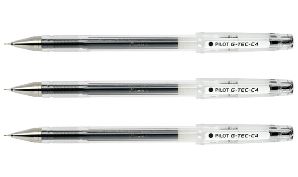 Pilot G-Tec-C4 Rollerball Pen BLGC4 Black Pack of 3