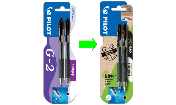Pilot G2 07 Gel Ink Rollerball Pen BLG207 Black Pack of 2