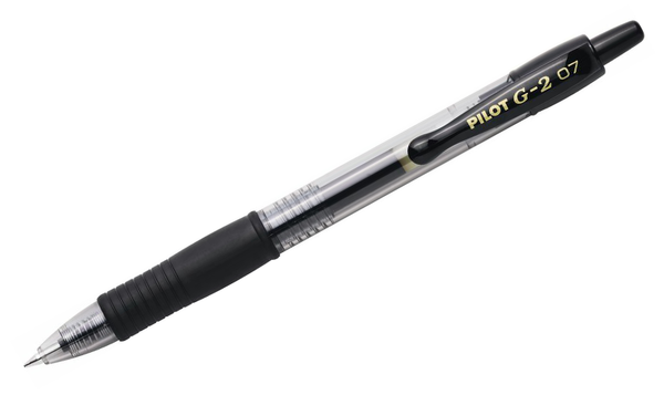 Pilot G2 07 Gel Ink Rollerball Pen BLG207 Black Pack of 2