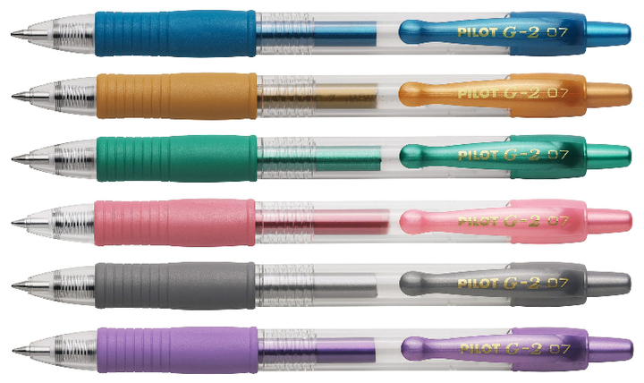 Pilot G2 Metallic Retractable Rollerball Pen Assorted Set of 6