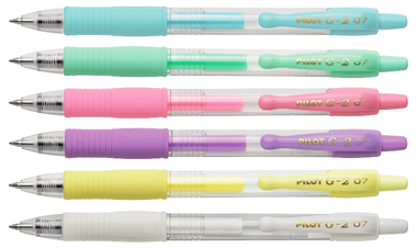 Pilot G2 Pastel Retractable Gel Rollerball Pen Assorted Set of 6