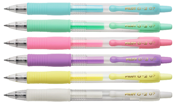 Pilot G2 Pastel Retractable Gel Rollerball Pen Assorted Set of 6