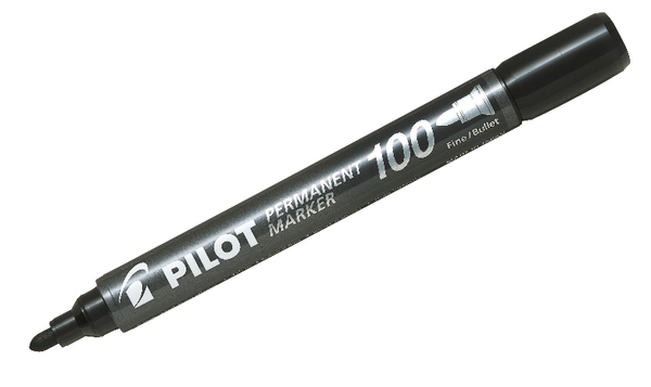 Pilot Permanent Marker 100 Bullet Tip Black Box of 20