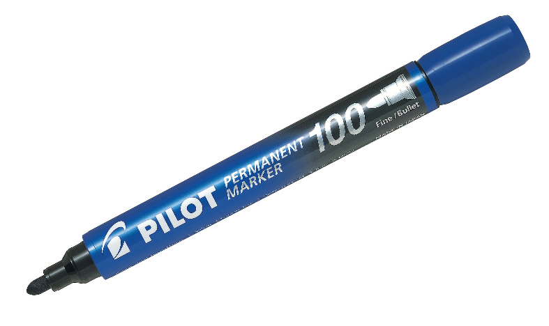 Pilot Permanent Marker 100 Bullet Tip Blue Box of 12