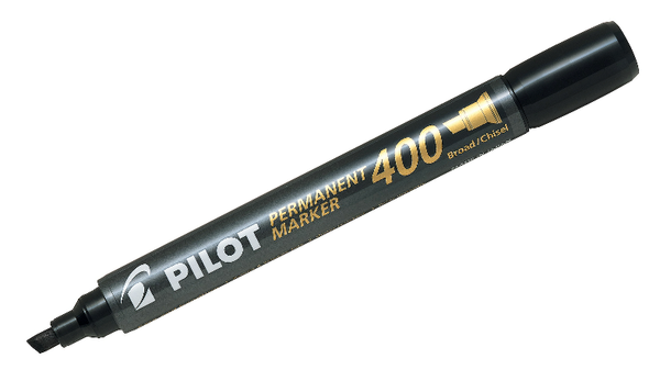 Pilot Permanent Marker 400 Chisel Tip Black Box of 20