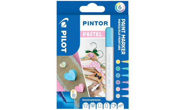 Pilot Pintor Marker Medium Assorted Wallet of 6 Pastel Colours