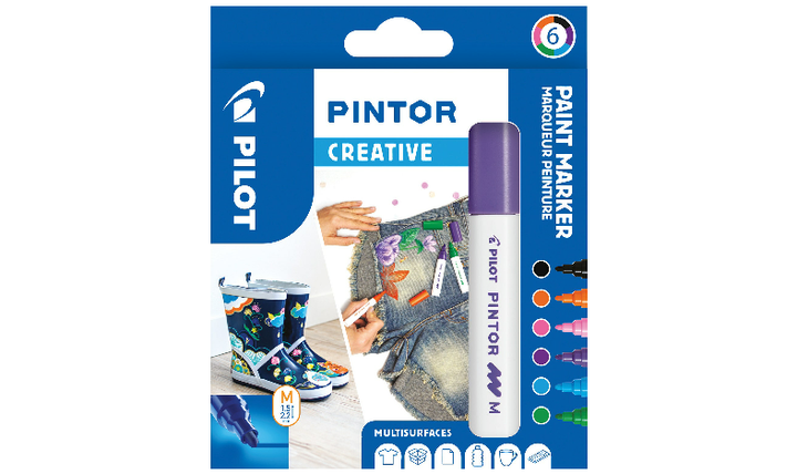 Pilot Pintor Marker Medium Assorted Wallet of 6 Creative Colours