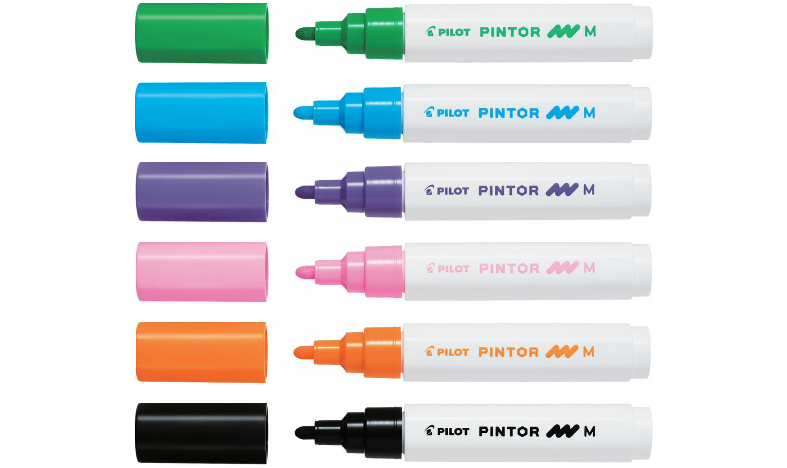 Pilot Pintor Marker Medium Assorted Wallet of 6 Creative Colours