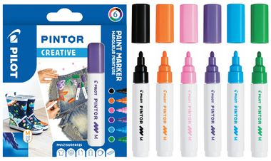 Pilot Pintor Marker Medium Assorted Wallet of 6 Creative Colours