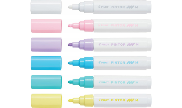 Pilot Pintor Marker Medium Assorted Wallet of 6 Pastel Colours