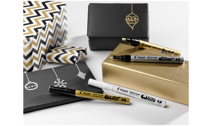 Pilot Super Color Metallic Paint Marker Pen Extra Fine Assorted Pack of 2 (Gold &amp; Silver)