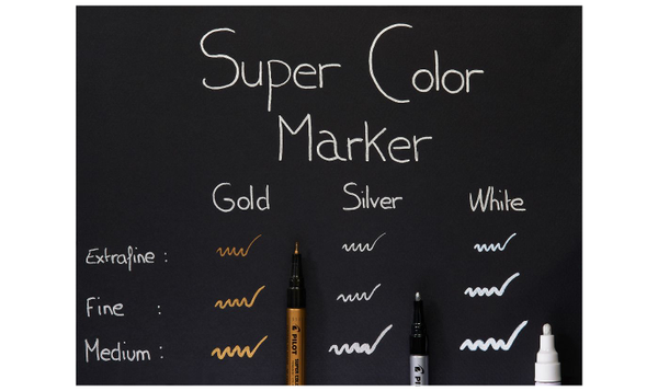 Pilot Super Color Metallic Paint Marker Pen Extra Fine Assorted Pack of 2 (Gold & Silver)