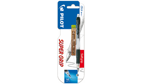 Pilot Supergrip Mechanical Pencil H185SL - Black with 12 HB Leads