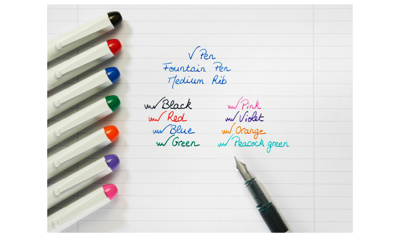 Pilot V-Pen Erasable Ink Fountain Pen Assorted Set of 7