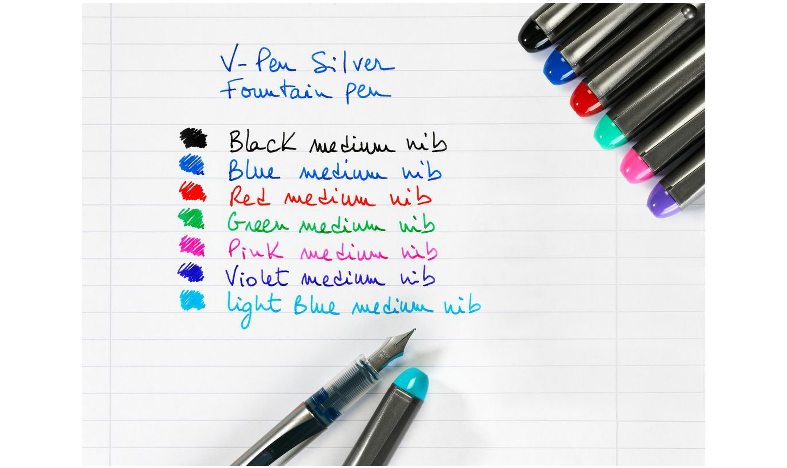Pilot V-Pen Fountain Pen Silver Barrel
