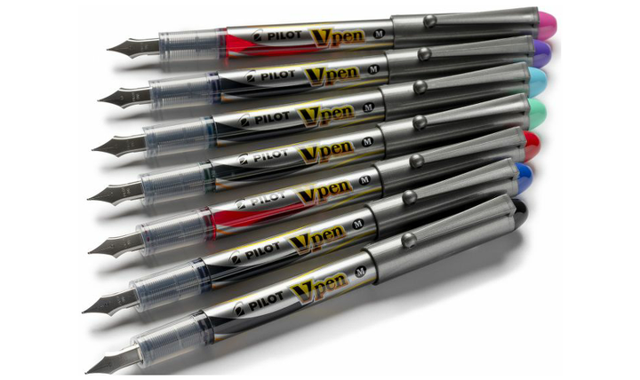 Pilot V-Pen Fountain Pen Silver Barrel