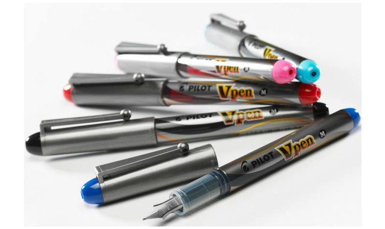 Pilot V-Pen Fountain Pen Silver Barrel